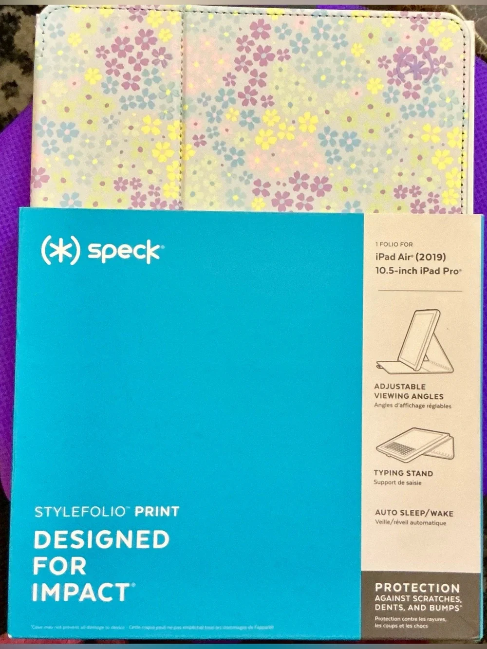 speck StyleFolio Print Floral Purple Yellow Blue Tablet Case